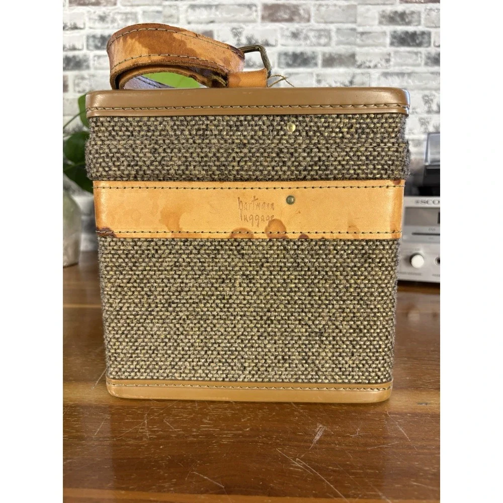 Hartmann Vintage Tweed Leather Train Case⭐️Makeup Toile Interior⭐️15